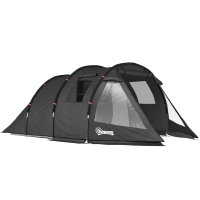 Outsunny Campingzelt Trekkingzelt Zelt, wetterbeständig, 2 Räume,  475 x 264  cm Breite x 172, Schwarz