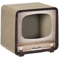 PawHut Arranhador para Gato 2 em 1 em Forma de Televisor, Casinha e Tapete de Arranhar em Cartão Ondulado, 39x29x37cm, Castanho(m-1)