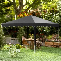 Outsunny 3 x 3cm Adjustable Height Pop-Up Gazebo, with Bag - Black(m-10)