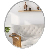 HOMCOM Oglindă de perete, design modern, 61 x 61 cm, argintiu(m-8)