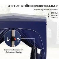 Outsunny 3 x 3 m paviljoen, pop-up tuintent met zijwanden en draagtas, UPF50+, in hoogte verstelbaar, zand(m-5)