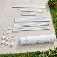 Outsunny Gartenpavillon Pavillon Festzelt Partyzelt wetterfest Zelt mit Moskitonetz Metall + Polyester Grau 3 x 3 m(m-8)