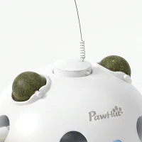 PawHut 4-in-1 Interactive Cat Toys for Indoor Cats Adult with Spinning Butterfly, Shooting Feathers & Catnip Balls(m-10)