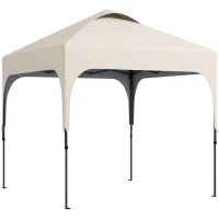 Outsunny Tonnelle 2,5 x 2,5 m barnum de jardin Pop-up pliant hauteur réglable Oxford anti UV50+ châssis acier sac de transport(m-1)