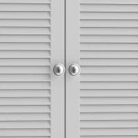 HOMCOM Pensile da bagno con 2 ante a persiana e ripiano regolabile, bianco(m-8)