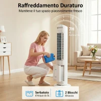 HOMCOM Raffrescatore d'Aria 3-in-1, Torre, Serbatoio 3 Litri, Portatile, Bianco.(m-5)