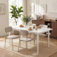 HOMCOM Sedie da Pranzo, Sedie da Cucina Impilabili, Marrone Chiaro(m-8)