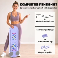 SPORTNOW 5-in-1 Opvouwbare Push Up Bars met Weerstandsbanden, Elleboogkussens & Push-upgrepen, Draagbaar(m-6)
