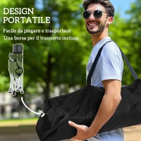 Outsunny Set 2 Sedie da Campeggio Pieghevoli con Poggiapiedi e Portabicchieri, 82x50/100x88 cm, Verde(m-5)