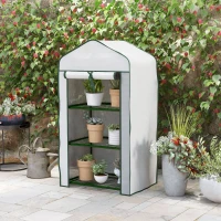 Outsunny Three-Tier Mini Greenhouse - White(m-10)