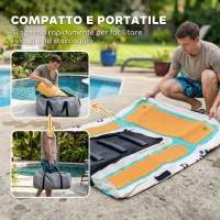 PawHut Rampa Gonfiabile per Cani con Struttura Antiscivolo in Plastica EVA e Rete, 151x102x15 cm, Arancione(m-9)