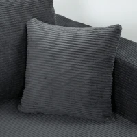 HOMCOM Sofá Modular en U 4 Plazas, 2 Chaise Longues, Sofá 2 Plazas, 6 Cojines, Sin Montaje, 369 x 152 x 78 cm, Gris(m-6)