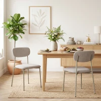 HOMCOM Sedie da Pranzo, Sedie da Cucina Impilabili, Marrone Chiaro(m-9)