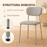 HOMCOM Sedie da Pranzo, Sedie da Cucina Impilabili, Marrone Chiaro(m-7)