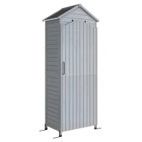 Outsunny Gartenschrank Holz extra hohe Geräteschuppen mit verstellbar Ablage magnetisch Tür galvanisiert Dach Belüftung(m-1)