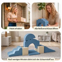AIYAPLAY 7-teilige Schaumstoff Bausteine für Kinder XXL Softbausteine mit rutschfester Unterseite für Kleinkinder, Dunkelblau(m-7)