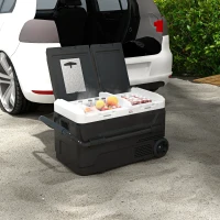 HOMCOM Nevera Portátil 40L con Doble Zona Refrigerador de Coche -20℃-20℃ 12/24V DC y 100-240V AC 80x47,5x46,6cm Negro(m-2)