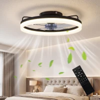 HOMCOM Ventilatore a Soffitto in Acciaio e Plastica con Luce LED Regolabile, Telecomando, Timer, 6 Velocità, Nero(m-2)
