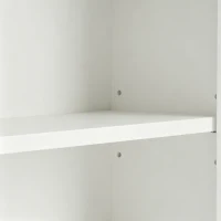 HOMCOM Pensile da bagno con 2 ante a persiana e ripiano regolabile, bianco(m-6)