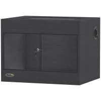 PawHut Terariu pentru Reptile din lemn OSB, uşă din sticlă securizată, încuietoare de siguranţă şi capac detaşabil, 60x45x45cm, Negru(m-1)