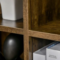 HOMCOM Librería de 3 Niveles Estantería para Libros con 6 Cubos de Almacenaje para Estudio 65,5x30x97,5 cm Marrón Rústico(m-8)