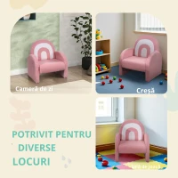 AIYAPLAY Scaun pentru copii canapea pentru copii sub formă de curcubeu, mini canapea din pluș pentru băieți și fete, roz(m-5)