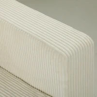 HOMCOM Canapé 2 Places en Velours Côtelé, Canapé de Salon Moderne 170 cm, Assise Large, Coussin à Ressorts, Crème(m-11)