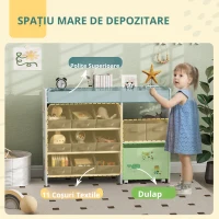 AIYAPLAY Etajeră pentru jucării pentru copii etajeră pentru cărți 11 coșuri de depozitare din material nețesut 105 x 30 x 80 cm alb(m-7)