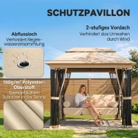 HOMCOM Hollywoodschommel met zijwanden tuinschommel schommel 3-zitter beige(m-5)