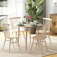 Homcom Masa Plianta Rotunda – Bucatarie Mica, Design Natur(m-2)