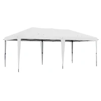 Outsunny Faltpavillon Gartenzelt Partyzelt,  faltbar, wetterbeständig, 5,9 m x 2,95 m x 2, m, Weiß(m-1)