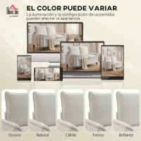 HOMCOM Sofá de 2 plazas 146 cm, sofá de chenilla con acolchado de doble capa, cojín con muelles, asiento profundo, respaldo alto, blanco crema(m-7)