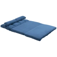 HOMCOM Bodensofa Schlafsofa Sofa, klappbar, verstellbare Rückenlehne, 102 cm x 73 cm x 60 cm , Blau(m-11)