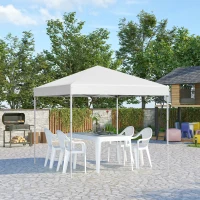 Outsunny Gazebo Pieghevole 2.5 x 2.5 m Impermeabile con Corde e Picchetti, in Acciaio e Tessuto Oxford, Bianco(m-10)