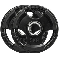 SPORTNOW Hantelscheibe, 2er-Set, 5 kg pro Scheibe, drei Griffe, bodenschonender Gummimantel, Metall(m-11)
