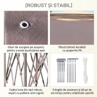 Outsunny Gazebo Pieghevole 405x340x285 cm con Zanzariera Doppio Tetto beige(m-7)