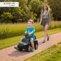 AIYAPLAY Porteur enfants voiture sous licence Land Rover, véhicule à pousser, klaxon, sons de moteur, rangement sous siège, noir(m-8)