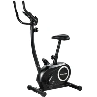 SPORTNOW Cyclette Magnetica con Resistenza a 8 Livelli, Display LCD e App Bluetooth, Metallo, 86x51x128 cm, Nero(m-1)