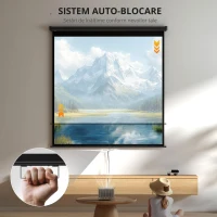 HOMCOM Ecran de proiecție TV și Home Cinema de 99 de inci, video proiector 1:1 4K HD, 178L x 178H cm(m-4)