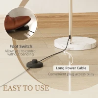 HOMCOM Floor Lamp for Living Room, Modern Standing Lamp with Shade & Foot Switch for Bedroom, Office, Orange(m-5)