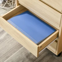 HOMCOM Bloco de Gavetas de Escritório com 4 Gavetas Bloco de Gavetas para Secretária com Rodas Arquivador Móvel 46x40x65 cm Madeira(m-10)