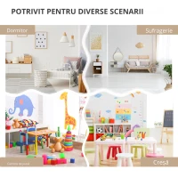 HOMCOM Raft pentru copii cu sertar, Raft pentru cărți cu rafturi, 60 x 29,9 x 90 cm, Alb(m-4)
