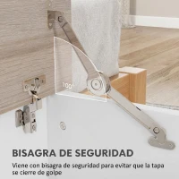 HOMCOM Arcón de Almacenamiento con Tapa Carga Máx. 120 kg para Dormitorio Salón 100x40x40 cm Natural y Blanco(m-5)