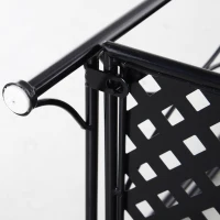 Outsunny Blumenständer, Regal, dreistöckig, klappbar, Metallrahmen, schwarz, 56 x 30 x 114cm(m-8)