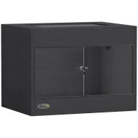PawHut Terariu pentru Reptile din lemn OSB, uşă din sticlă securizată, încuietoare de siguranţă şi capac detaşabil, 60x45x45cm, Negru(m-9)