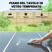 Outsunny Set da Giardino 7 Pezzi: Tavolo Rettangolare e 6 Sedie Impilabili(m-7)