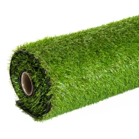 Outsunny Set de 3 Rollos Césped Artificial para Jardín 3x1m 20mm Estera de Hierba Sintética para Terraza Alfombra de Césped Tacto Cómodo Reciclable Interior(m-6)