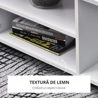 HOMCOM, comoda TV din lemn cu roti, 80x40x40cm, alb(m-4)