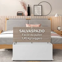 HOMCOM Arcón de Almacenamiento con Tapa Carga Máx. 120 kg para Dormitorio Salón 100x40x40 cm Natural y Blanco(m-7)