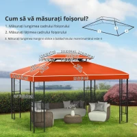 Outsunny Acoperiș de Înlocuire pentru Pavilionuri de Grădină 3x4m Poliester Culoare Cafea(m-3)